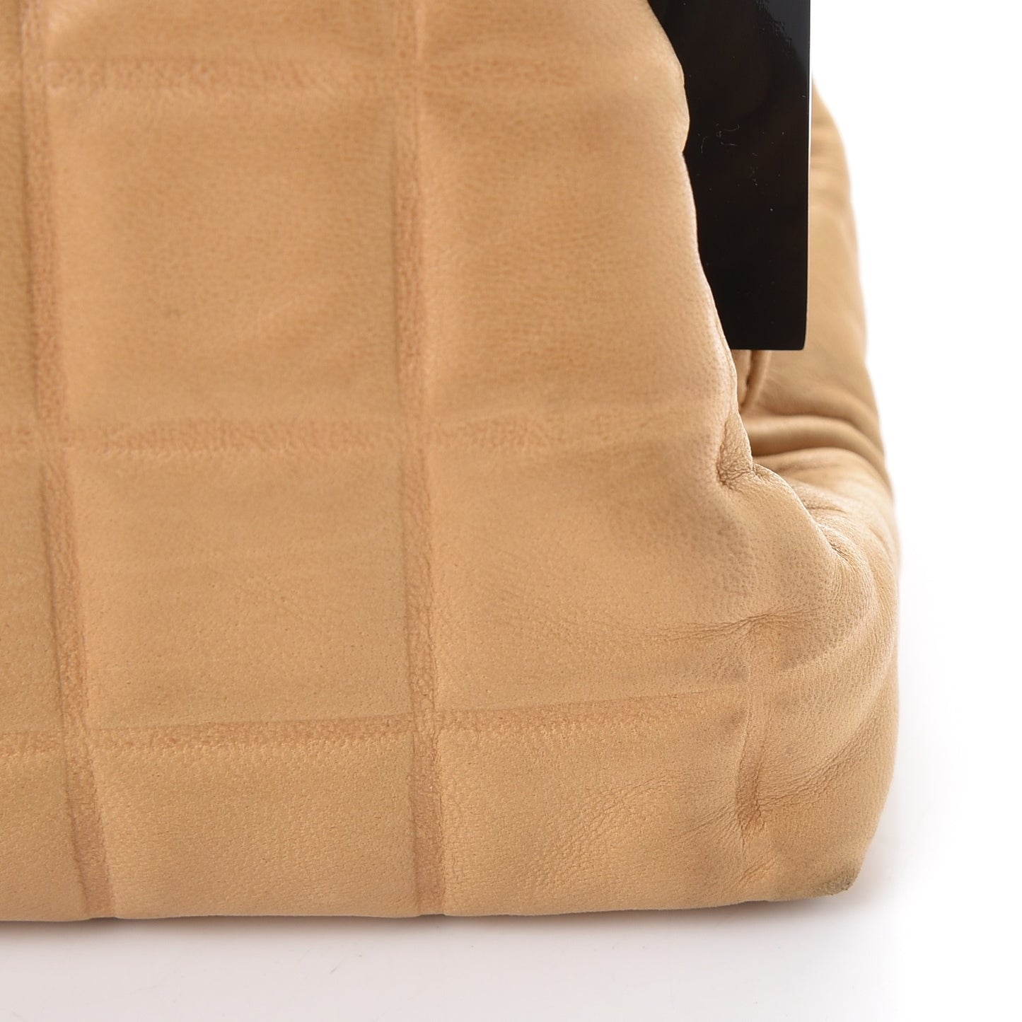 Lambskin Chocolate Bar Quilted Frame Bag Beige Black