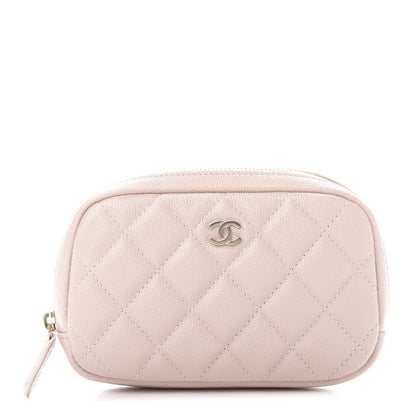 Chanel Caviar Quilted Small Curvy Pouch Cosmetic Case Light Pink 1 of 10