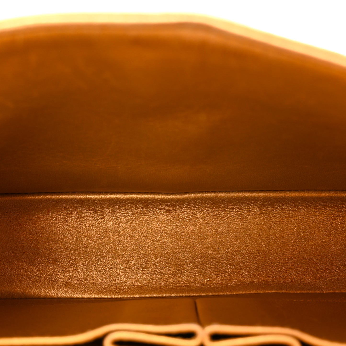 Metallic Brocade Quilted Small Double Flap Gold