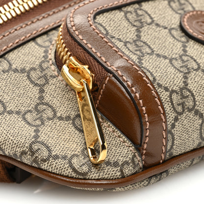 Gucci GG Supreme Monogram Textured Calfskin Retro Interlocking G Belt Bag Beige Ebony Brown Sugar 9 of 10