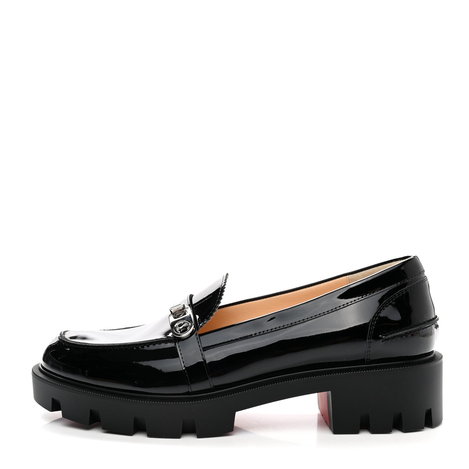 Christian Louboutin Patent Lock Woody Loafers 38 Black 1 of 11