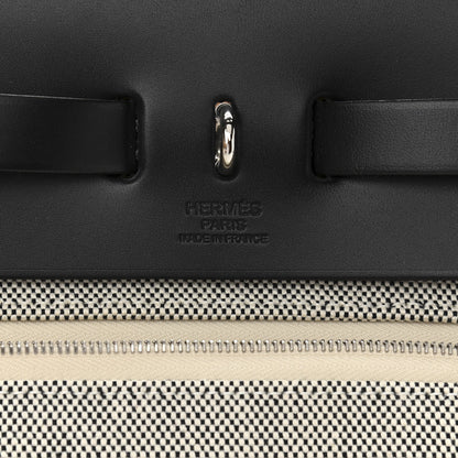 Hermes Vache Hunter Toile H Pegase Pop Herbag Zip Retourne 31 PM Bleu Indigo Ecru Black 7 of 12