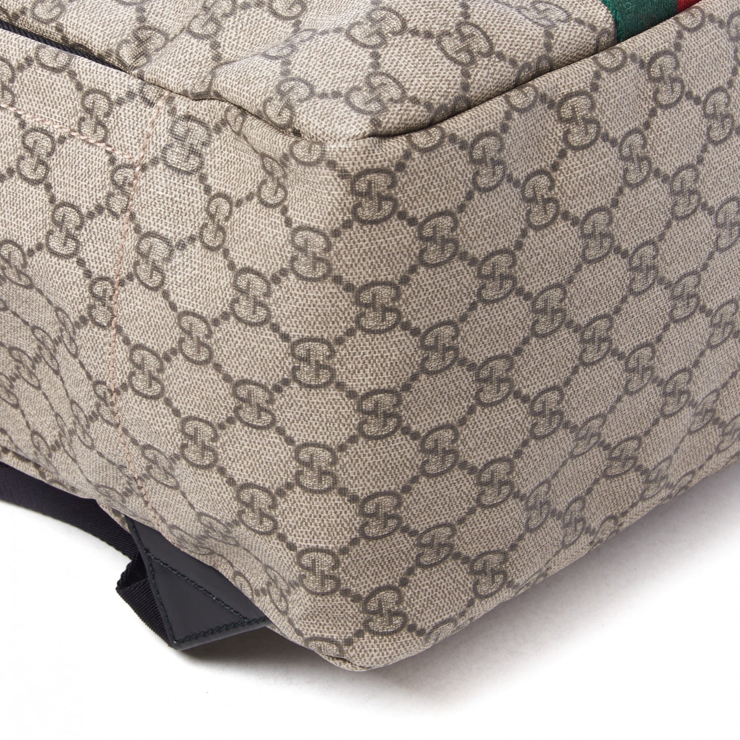Gucci Soft GG Supreme Monogram Appia Calfskin Web Tote Backpack Beige Ebony Black 6 of 8