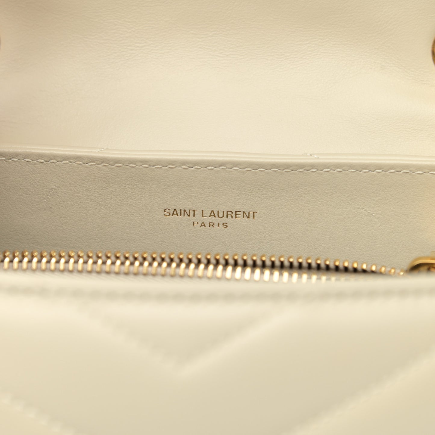 Calfskin Y Quilted Monogram Small Loulou Chain Satchel Crema Soft