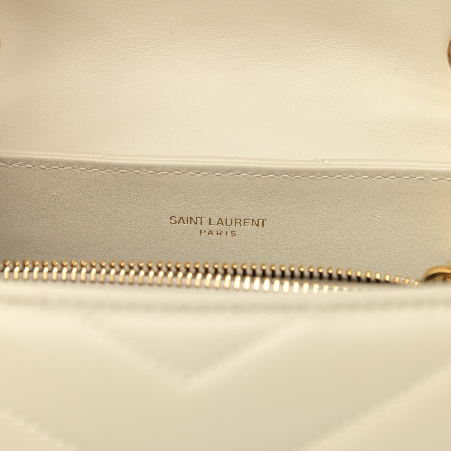 Saint Laurent Calfskin Y Quilted Monogram Small Loulou Chain Satchel Crema Soft 6 of 11