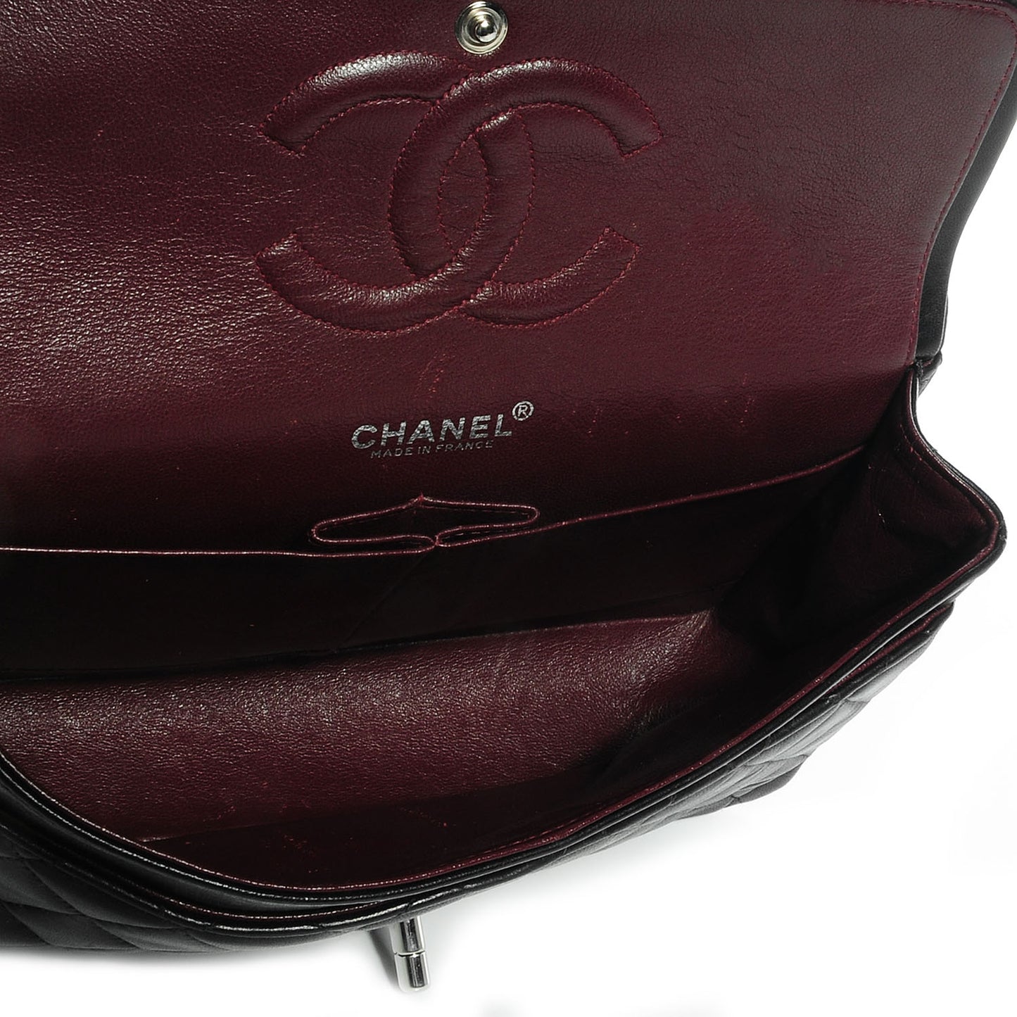 Lambskin Medium Double Flap Black