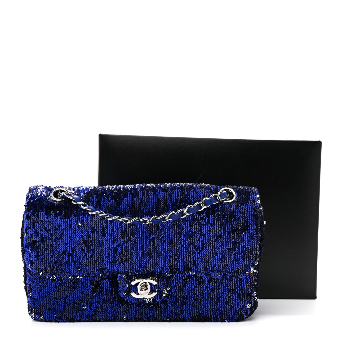 Sequin Medium Flap Dark Blue