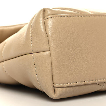 Saint Laurent Lambskin Quilted Toy Loulou Puffer Monogram Chain Satchel Dark Beige 9 of 11