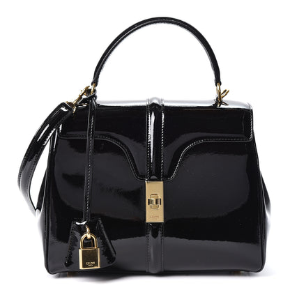 Celine Patent Calfskin Small 16 Top Handle Bag Black 1 of 9