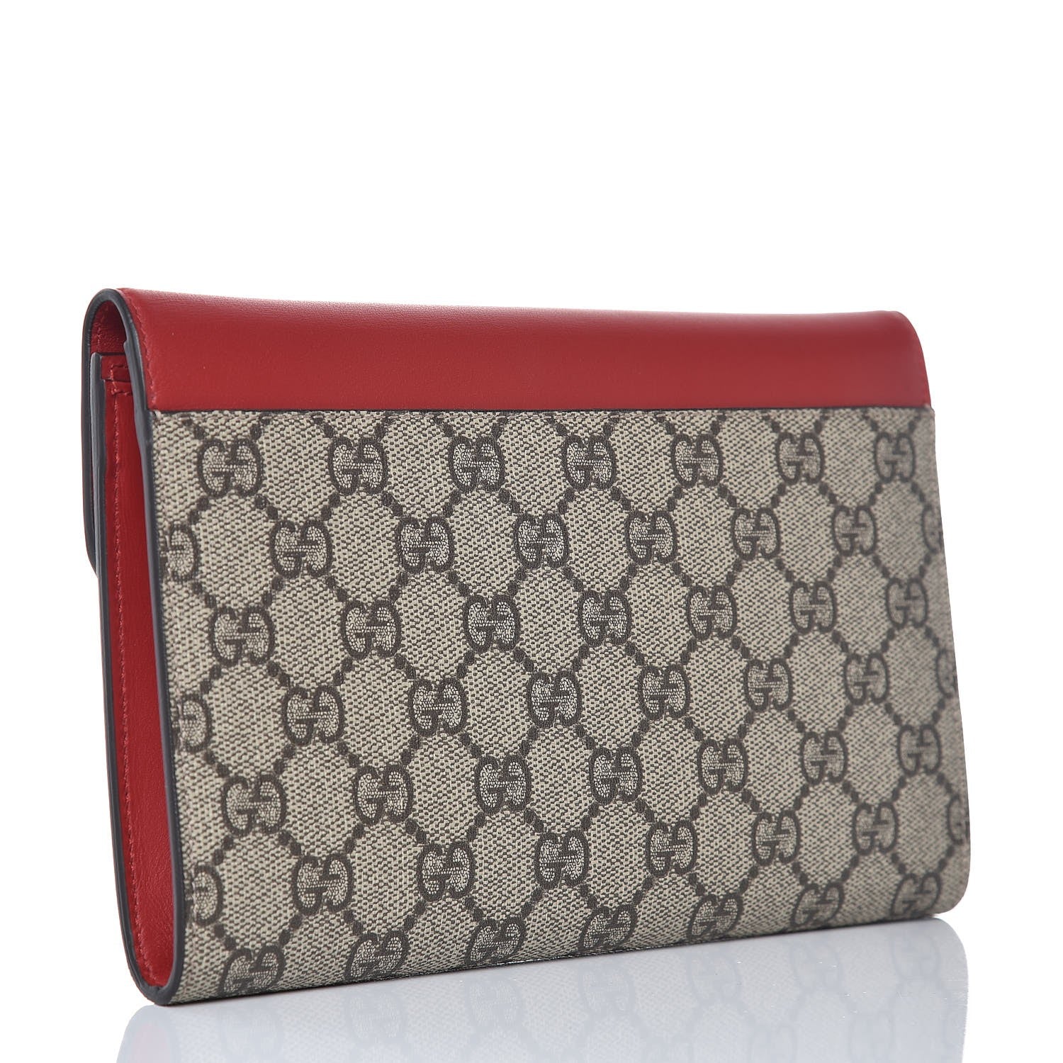 Gucci GG Supreme Monogram Mini Peony Pearly Clutch Red 3 of 6