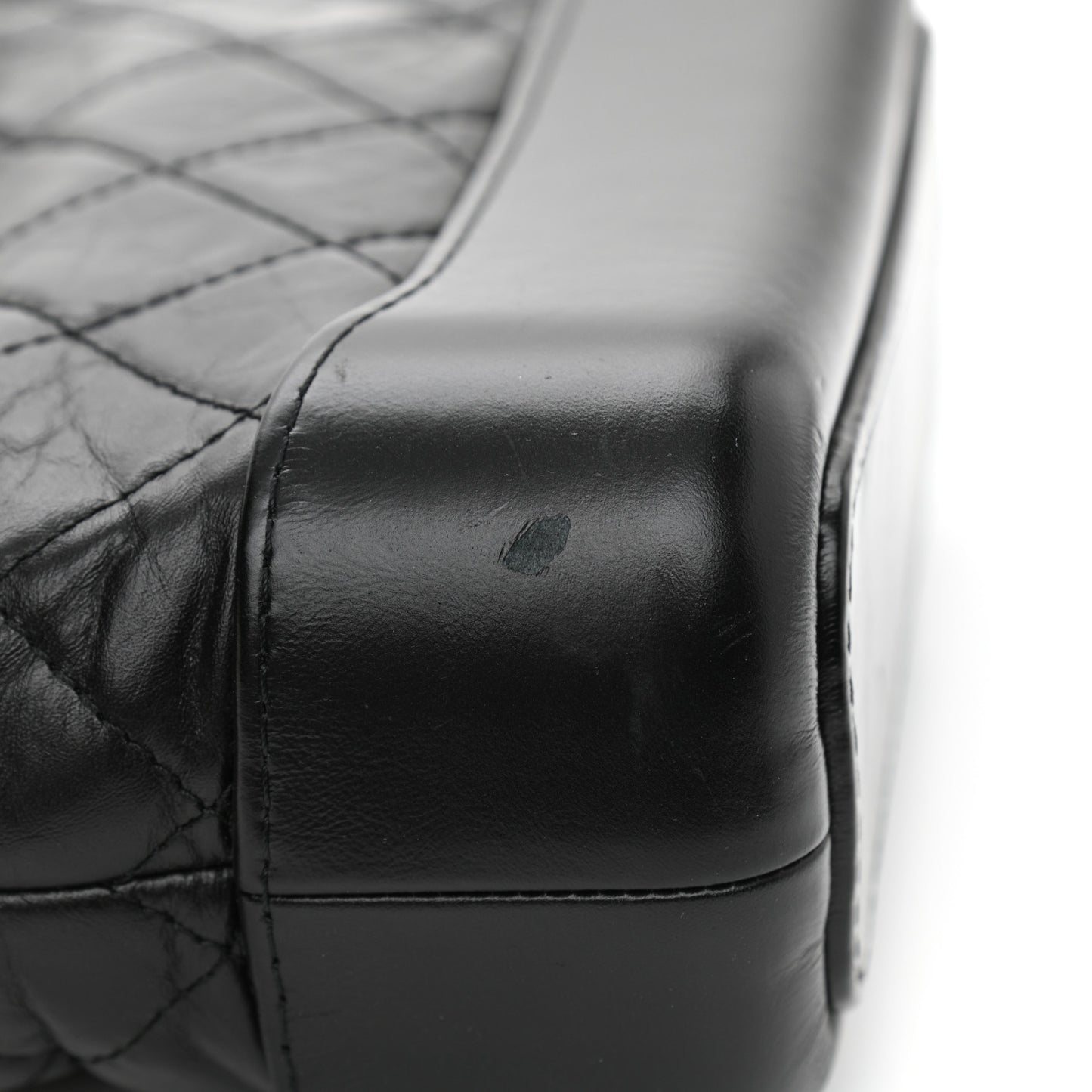 Aged Calfskin Quilted Small Gabrielle Hobo So Black