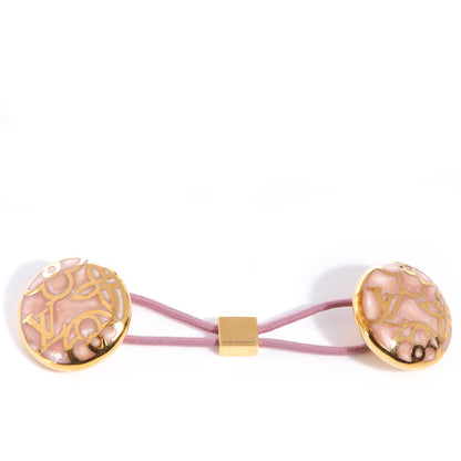 Louis Vuitton Monogram Celeste Hair Tie Gold Rose 1 of 6