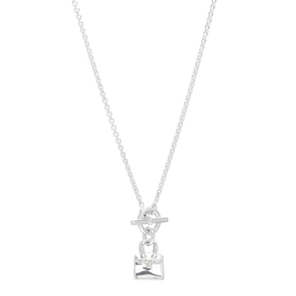 Hermes Sterling Silver Kelly Charm Pendant Necklace 1 of 5