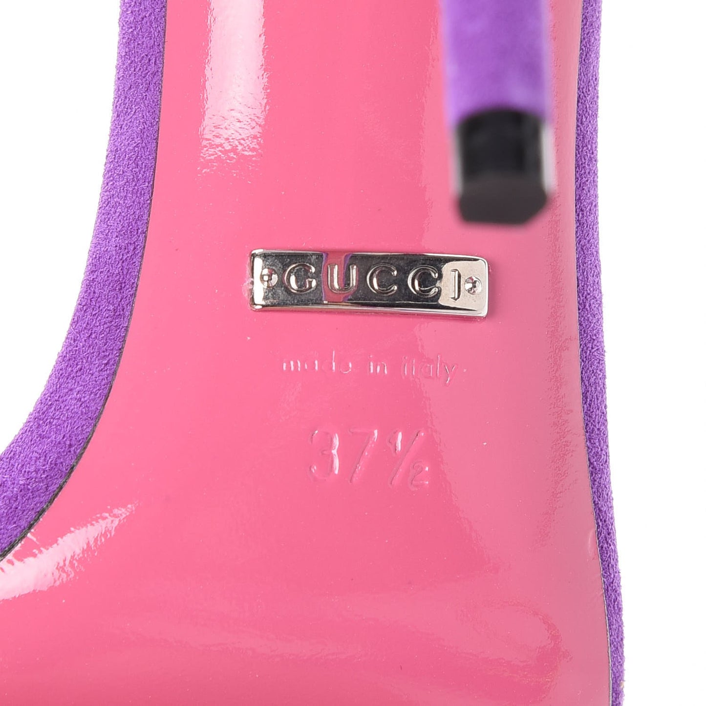 Kid Scamosciato Crystal Ankle Strap High Heel Sandals 37.5 Light Topaz Shine Purple