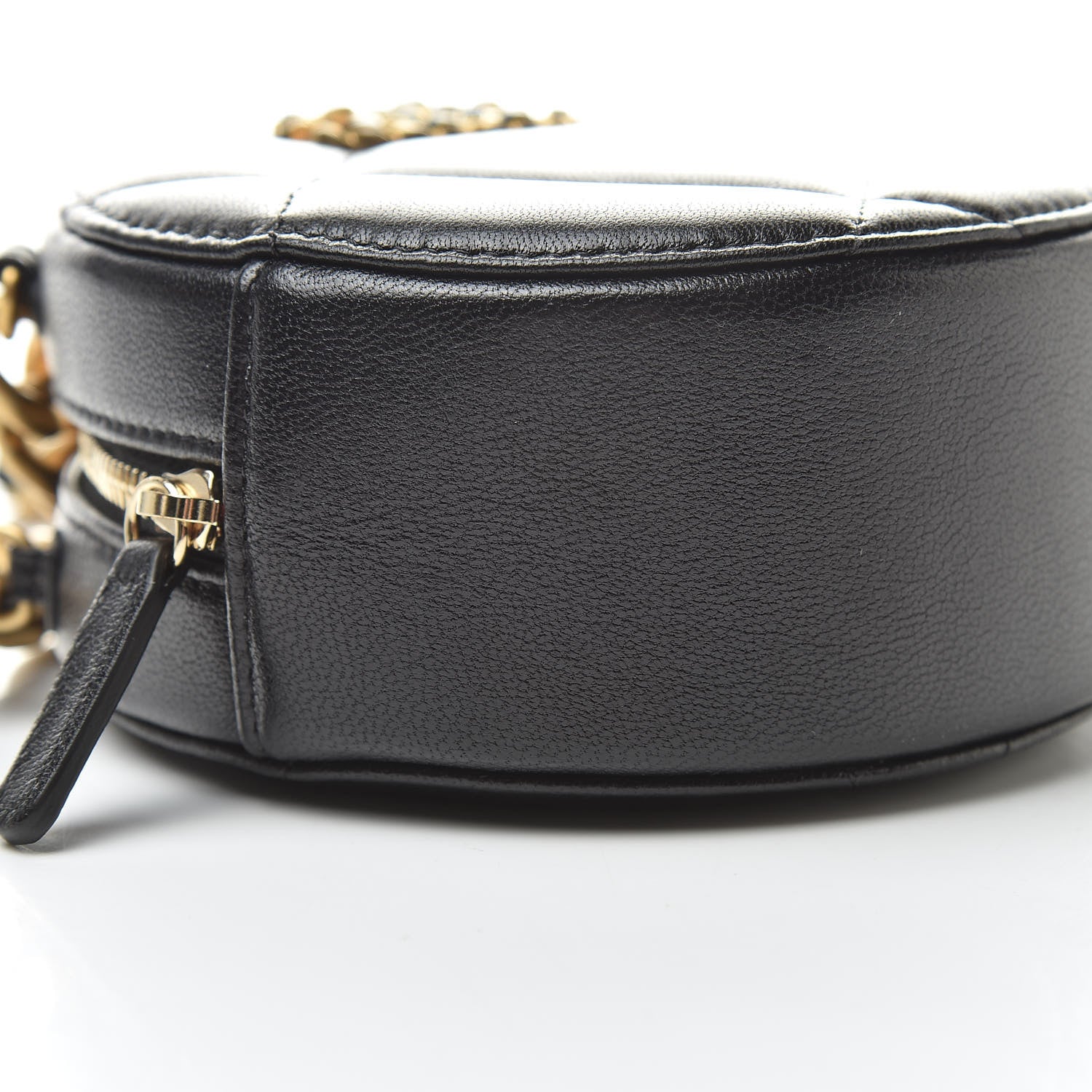 Chanel Shiny Goatskin Quilted 19 Round Clutch With Chain Black 9 of 11