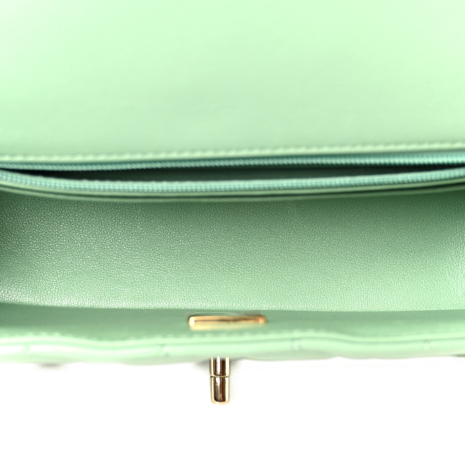 Chanel Lambskin Quilted Mini Rectangular Flap Green 5 of 12