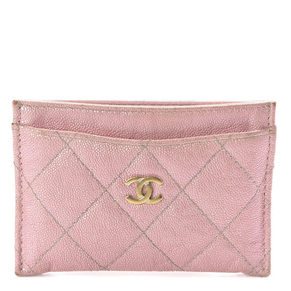 Chanel Iridescent Caviar Quilted Card Holder Rose Pink 1 of 8