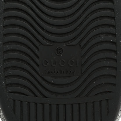 Gucci Miro Soft Calfskin Laminated Ayers Web Bee Embroidered Mens Ace Sneakers 9.5 Black Red Flame Night 8 of 8