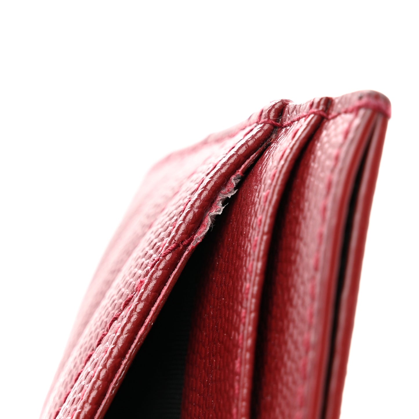 Grain De Poudre Matelasse Chevron Monogram Credit Card Case Opyum Red