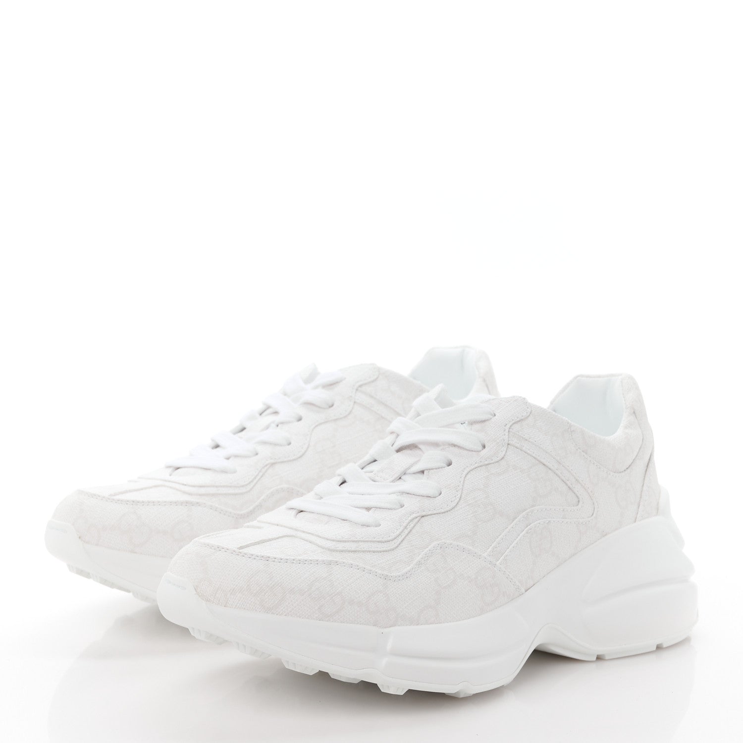 Gucci GG Supreme Monogram Womens Rhyton Sneakers 36.5 White 3 of 9