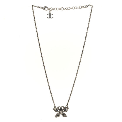 Chanel Crystal Butterfly CC Necklace Ruthenium 3 of 4