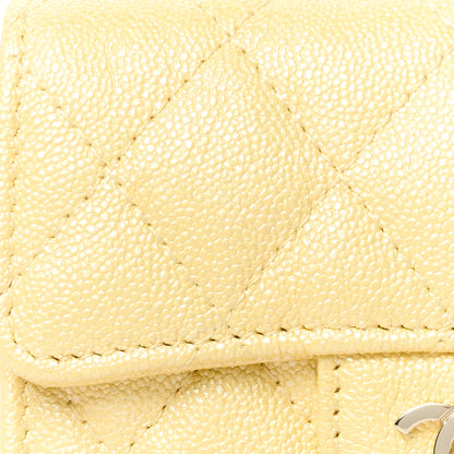 Chanel Iridescent Caviar Quilted Flap Card Holder Yellow 9 of 9