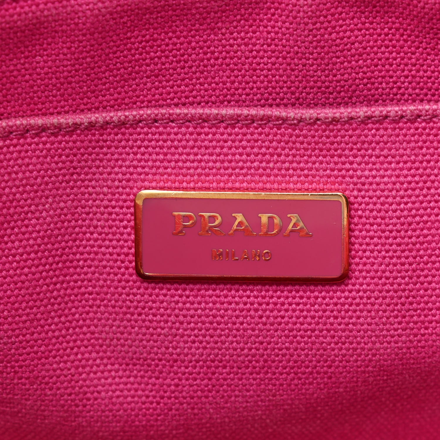 Prada Canapa Small Logo Shopping Tote Fuxia 6 of 20
