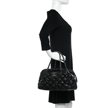 Chanel Calfskin Bubble Quilt Bowler Black 2 of 10