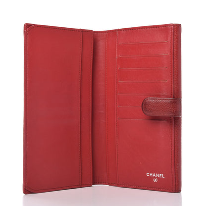 Chanel Caviar CC Long Flap French Wallet Red 5 of 12