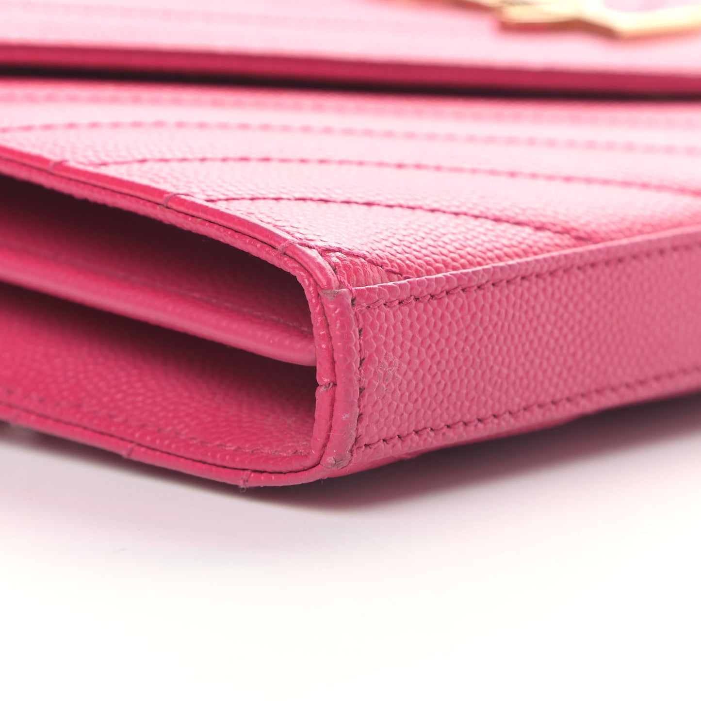Grain De Poudre Matelasse Chevron Monogram Chain Wallet Bubblegum