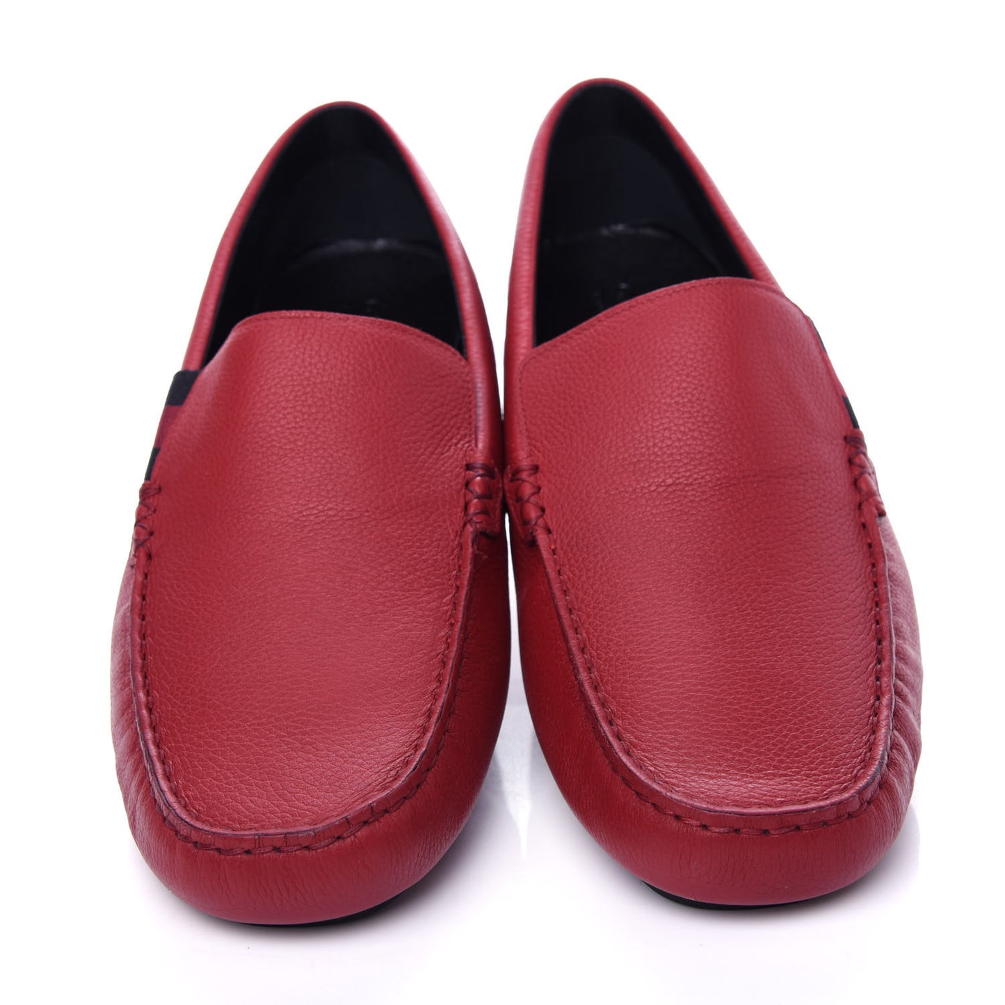 Calfskin Web Mens Driver Loafers 10 Red