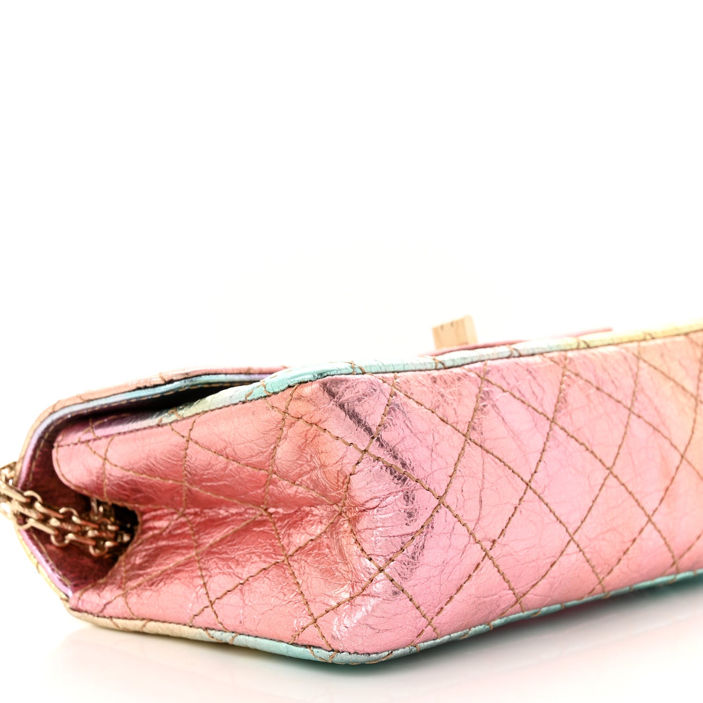 Metallic Goatskin Quilted Mini 2.55 Reissue Flap Multicolor