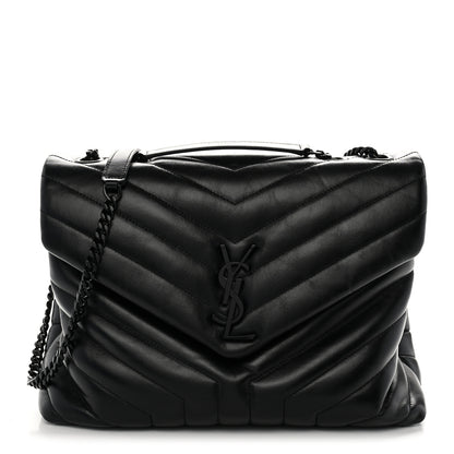 Saint Laurent Calfskin Y Quilted Monogram Monochrome Medium Loulou Chain Satchel Black 1 of 11