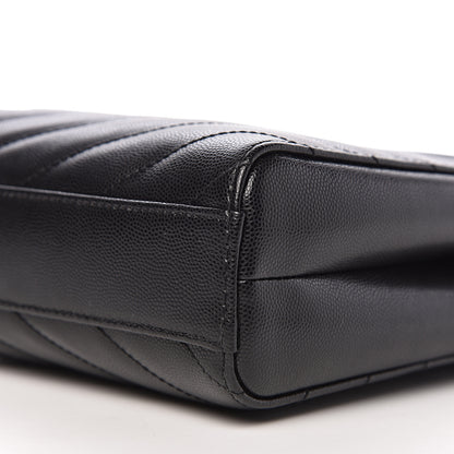 Saint Laurent Grain De Poudre Matelasse Chevron Small Tribeca Shopping Bag Black 7 of 12