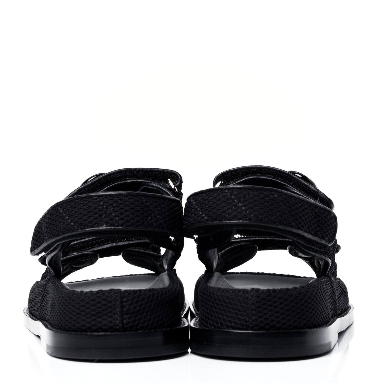 Chanel Fabric Velcro Dad Sandals 36.5 Black 4 of 6