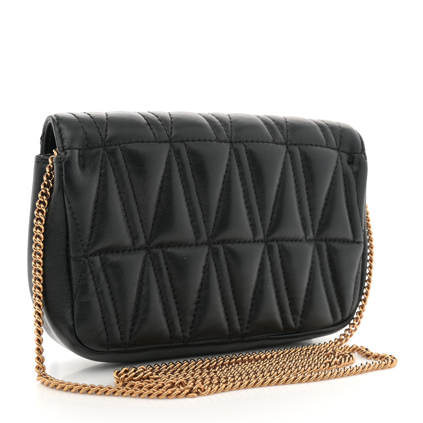 Nappa Quilted Virtus V Evening Bag Black
