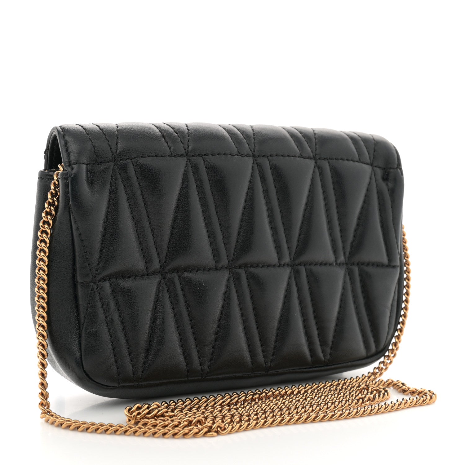 Versace Nappa Quilted Virtus V Evening Bag Black 3 of 13