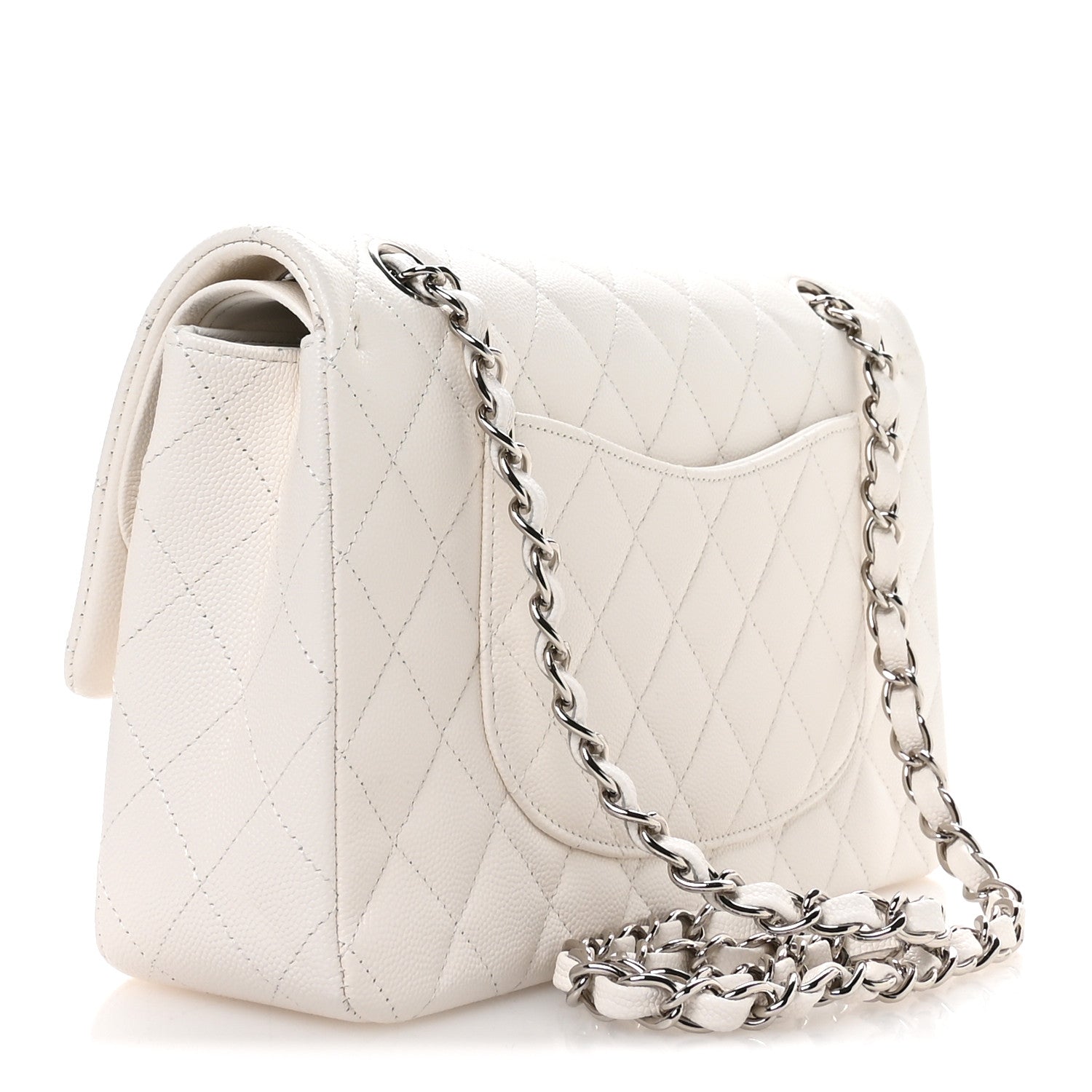 Chanel Caviar Quilted Medium Double Flap White 3 of 11