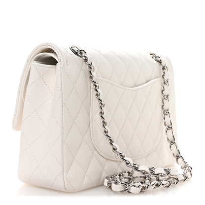 Chanel Caviar Quilted Medium Double Flap White 3 of 11