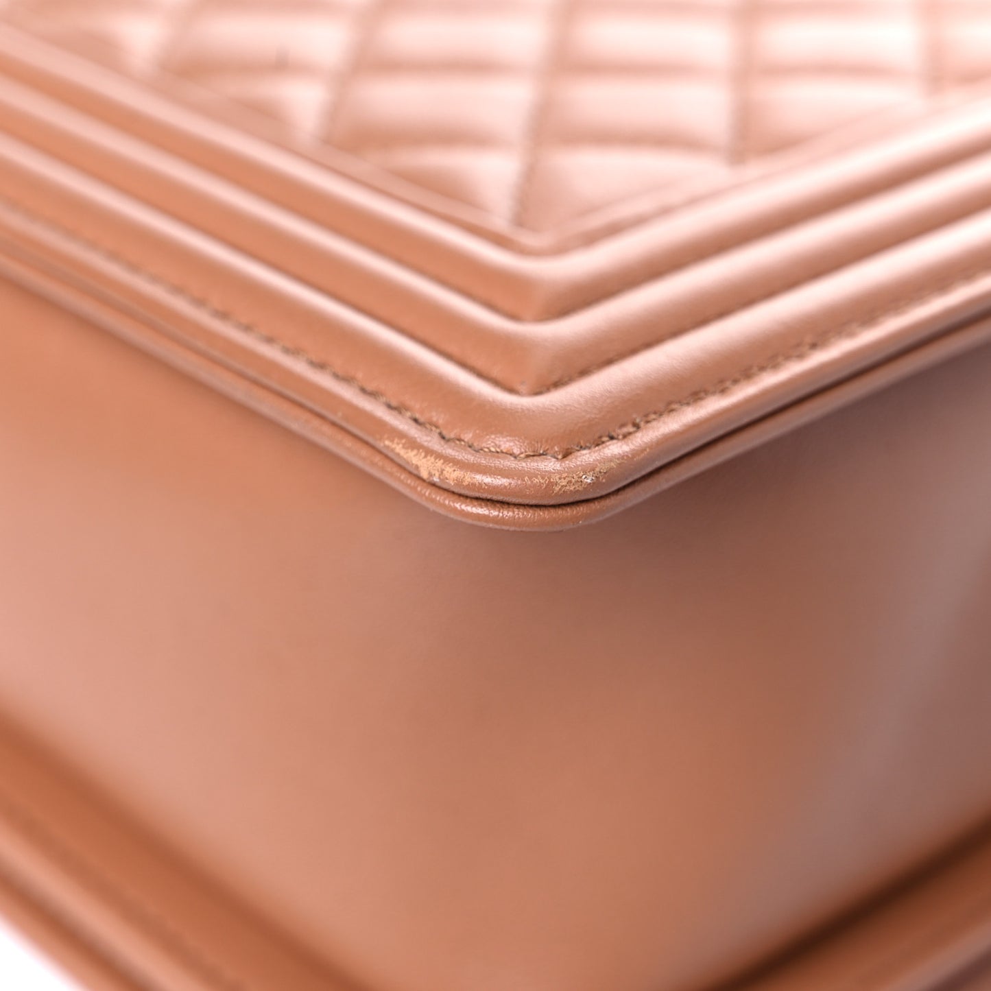 Calfskin Quilted New Medium Boy Flap Dark Beige