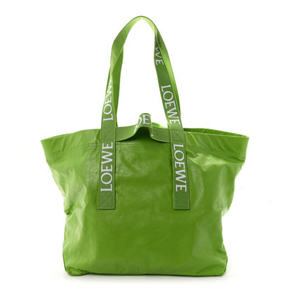Loewe Paper Calfskin Fold Shopper Tote Bright Apple 1 of 9