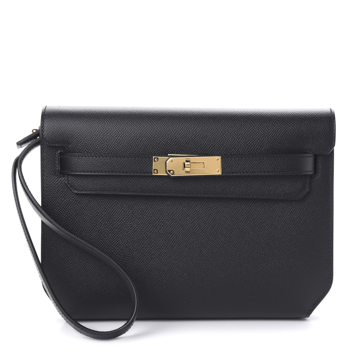 Hermes Epsom Kelly Depeches 25 Pouch Black 1 of 8