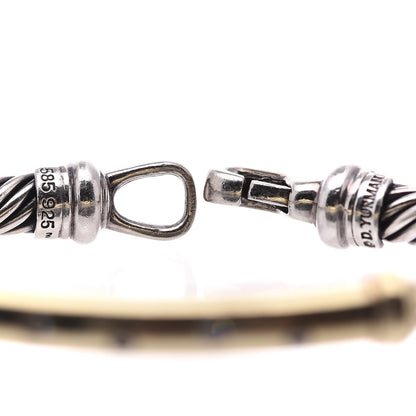 David Yurman Sterling Silver 14K Yellow Gold Diamond 5mm Metro Cable Bracelet 6 of 6