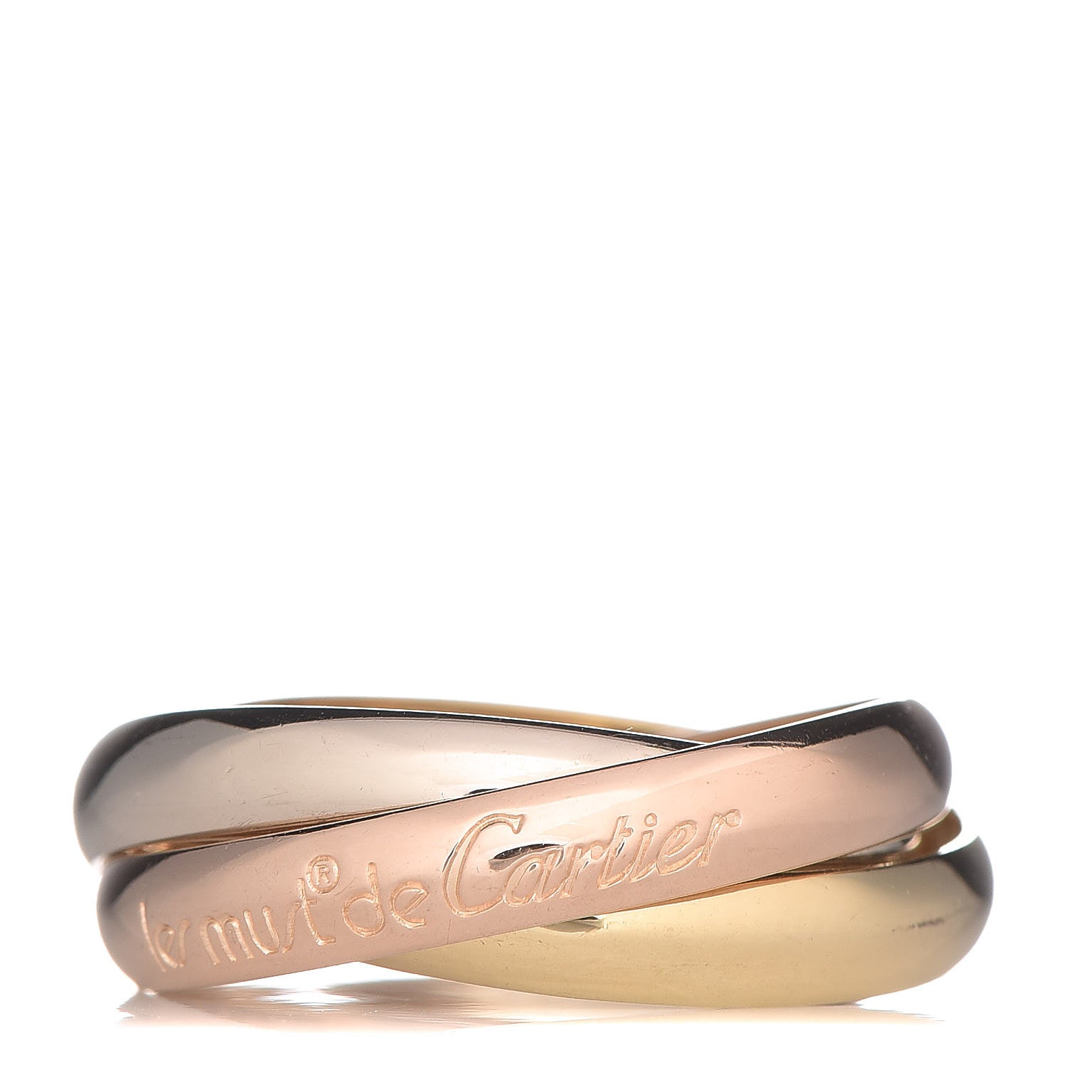 Cartier 18K Pink Yellow White Gold Classic Les Must De Trinity Ring 56 7.5 1 of 5