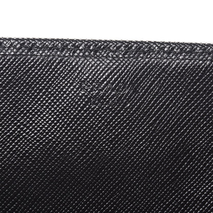 Prada Saffiano Metal Oro Chain Wallet Nero Black 6 of 10