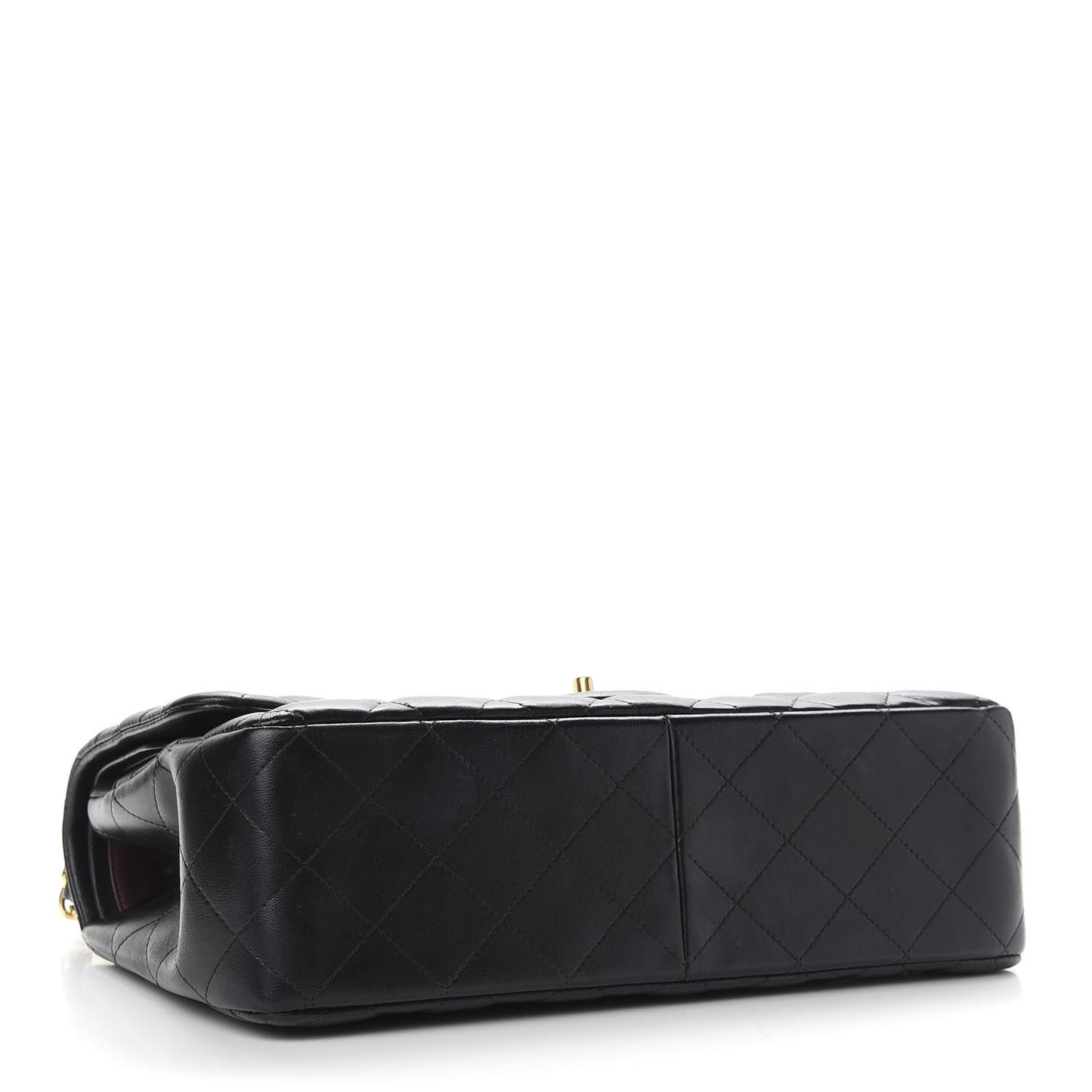 Lambskin Quilted Jumbo Double Flap Black