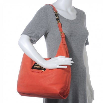 Fendi Metallic Calfskin Forever Hobo Coral 2 of 9