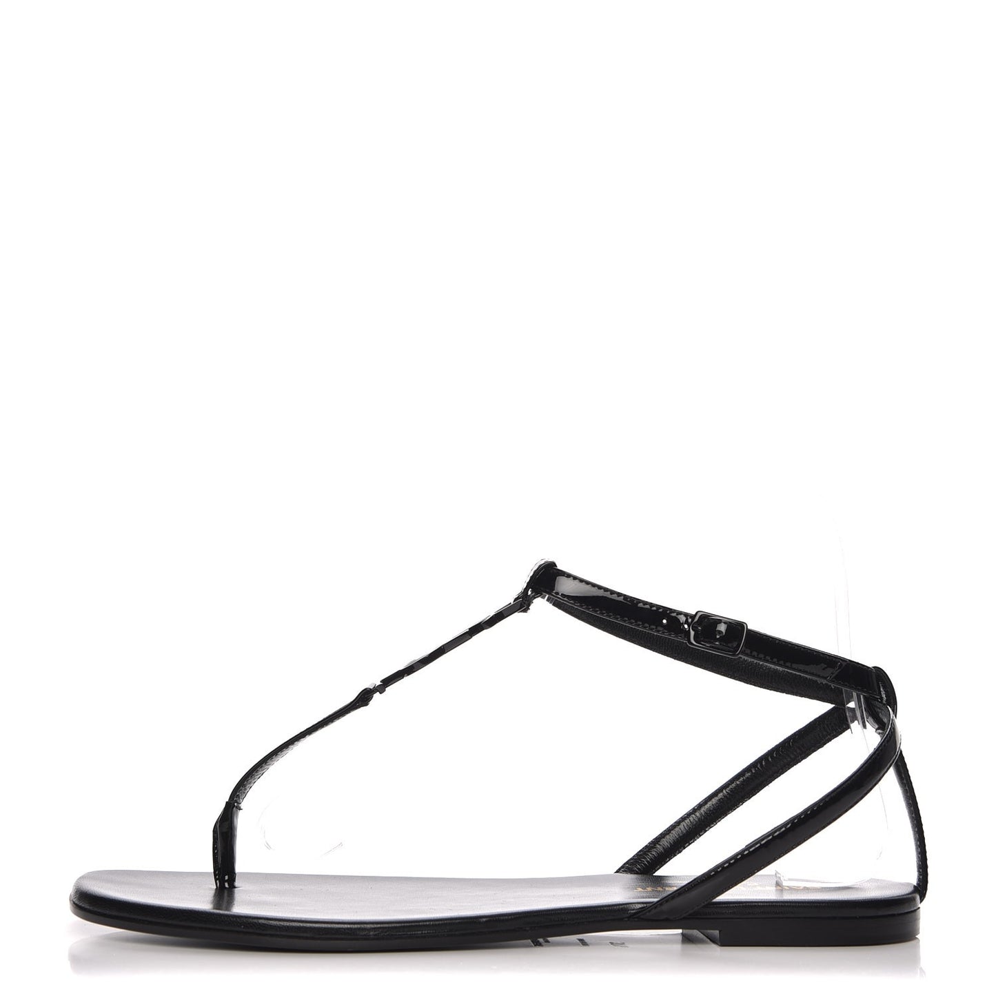 Patent Calfskin Nu Pieds 05 Sandals 37.5 Black