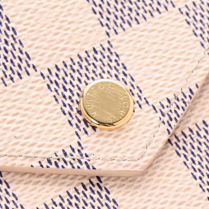 Louis Vuitton Damier Azur Victorine Wallet Rose Ballerine 7 of 8