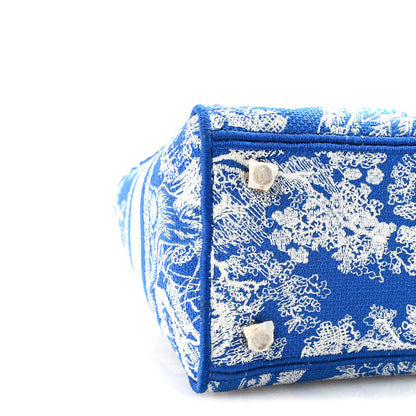 Christian Dior Canvas Toile De Jouy Reverse Embroidered Medium Lady D-Lite Fluorescent Blue 8 of 9